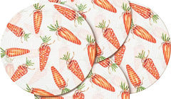 Round Braided Placemats Set of 4 Easter White Red Green Multi, Carrot Print Round Placemats for Dining Tables Kitchen Decoration 13 inch Round Table Mats -  (50% Cotton & 50% Polyester)