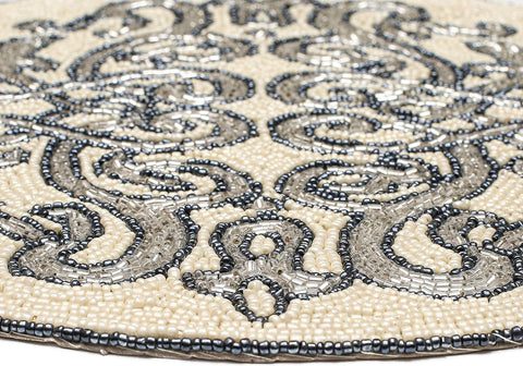 round placemats beaded, round beaded placemats for dining table, round beaded placemat, round beaded placemats, beaded round placemats, beaded runner, beaded placemats round, beaded table mats, placemats round 13, silver beaded table runner