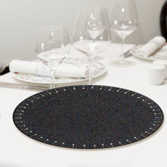 Round Beaded Placemats 13" Round,Placemats For Dining Table,Beaded Placemats, Beaded Charger Placemats,Holiday & Easter Beaded Placemats,Beaded Glitz Charger-Blue Rainbow